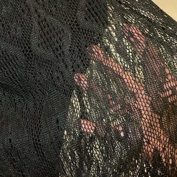 Vintage black fringed long skirt boho gatsby romantic goth witchy - Picture 7 of 8